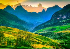 Drakensberg Mountains at sunset