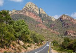 Driving through the Drakensberg Mountains
