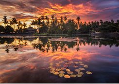 Sunset on the water in Candidasa