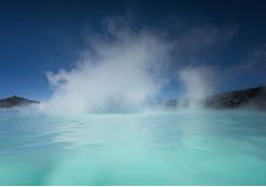 Steam coming from the Blue Lagoon, Iceland
