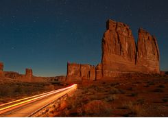 Arches National Park at night