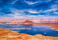 Aerial view across Lake Powell