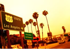 los angeles road sign