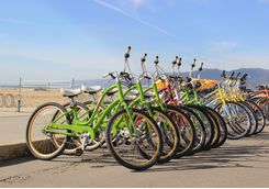 bike rack along santa monica