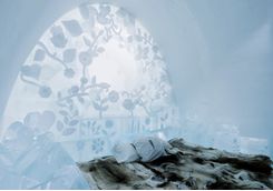 Ice carved in with intricate detailing