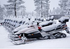 Hop on a snowmobile