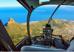robben island seen from a helicopter