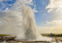 Geyser erupting