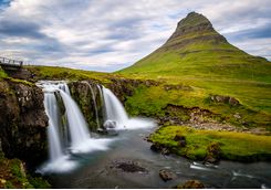 A waterfall