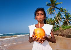 Girl with coconut