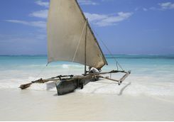 A boat in the Zanzibar ocean