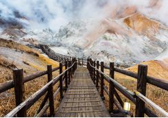 Walkway in Jigokudani valley