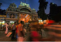 Minakshi temple madurai in the evening