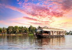 Rice barge sunset