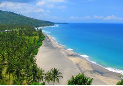 A view from above of Lombok beach