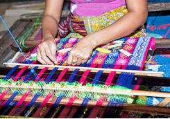 Lombok weaving lady