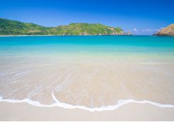 Lombok beach and clear blue water