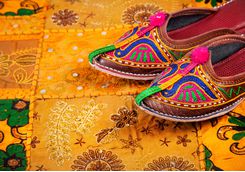 Udaipur market colourful shoes