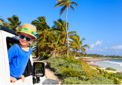 Kids journey to the beach