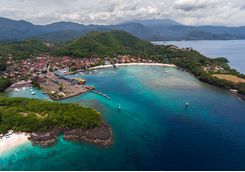 An aerial view of Bali