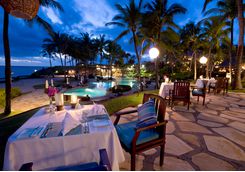 Dinner setting in Bali on the coast