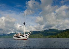 A traditional Phinisi Schooner boat