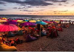 An evening on beanbags on the beach