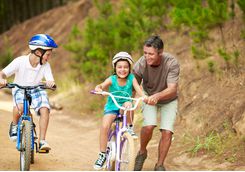 Family mountain biking
