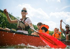 Family canoeing