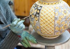 Painting a ceramic vase
