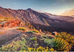 Mount Etna at sunset