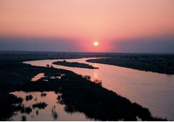 The Zambezi River at Sunset