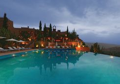 Swimming pool in the evening