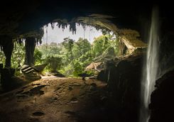 Cave with waterfall