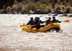 Rafting boat on a lake