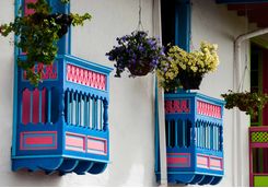 Colourful balconies in Salento