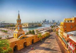 Colourful street in Cartagena