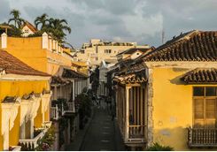 Yellow buildings in the old town