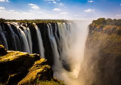 Victoria Falls with fog