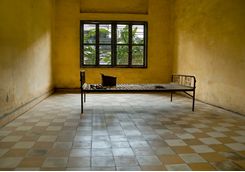 Prison cell in Toul Sleng