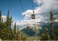 Gondola up the mountains in Banff