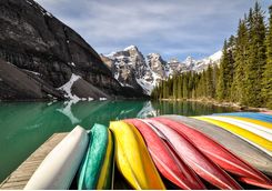 Canoes lakeside
