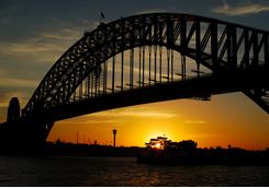 Sydney Bridge in the sunset