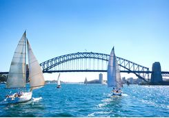 Boats in front of the Harbour Bridge