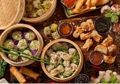 Plates of dim sum