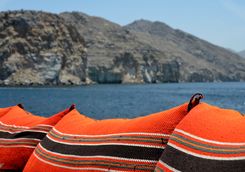 Bright cushions on boat