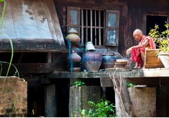 Monk washing pots
