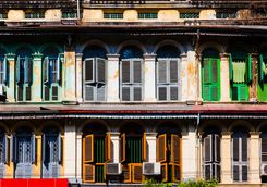 Colonial shutters in Yangon