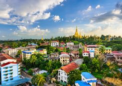 Aerial view of Yangon
