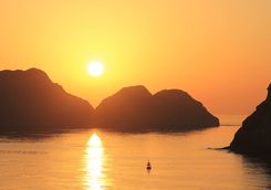 Boat at sunrise